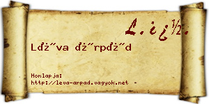 Léva Árpád névjegykártya